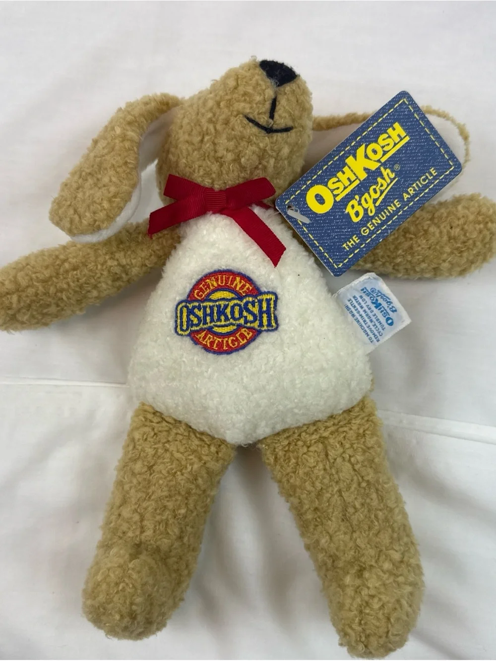 Vintage OshKosh B'gosh Tan & White Plush Puppy Toy
